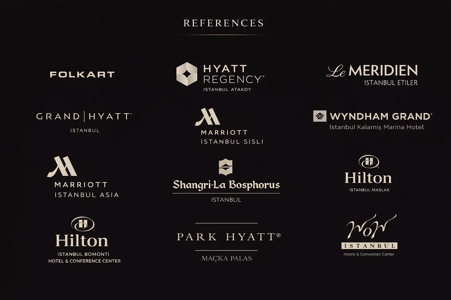 Myra Works seçili otel referansları
